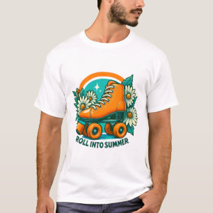 T-shirt "Roll Into Summer" Retro Roller Skate