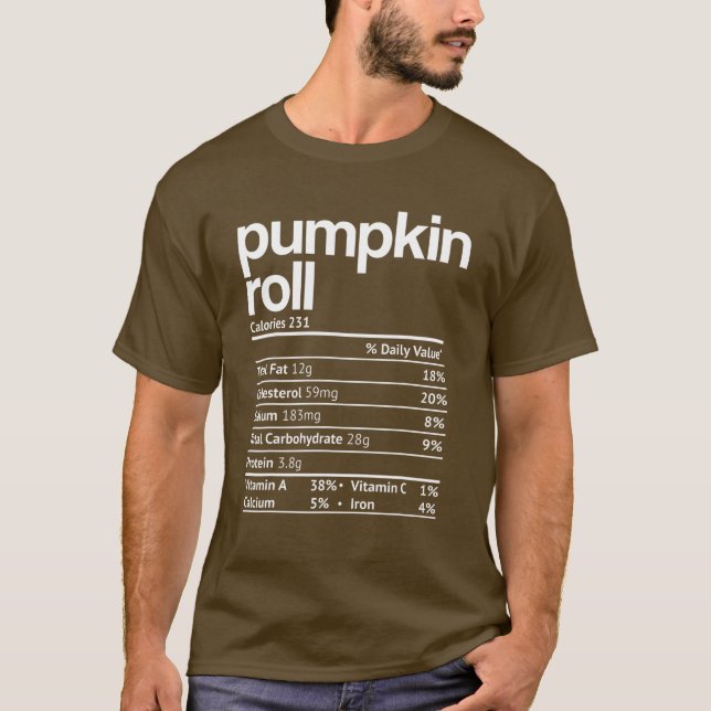 T-shirt Roll Nutrition Fiches Citrouilles Funny Thanksgivi (Devant)