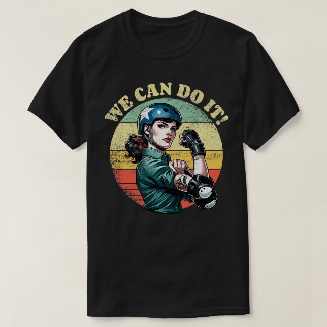 T-shirt Roller Derby Girls Can Do It Roller Derby 3 (Design devant)