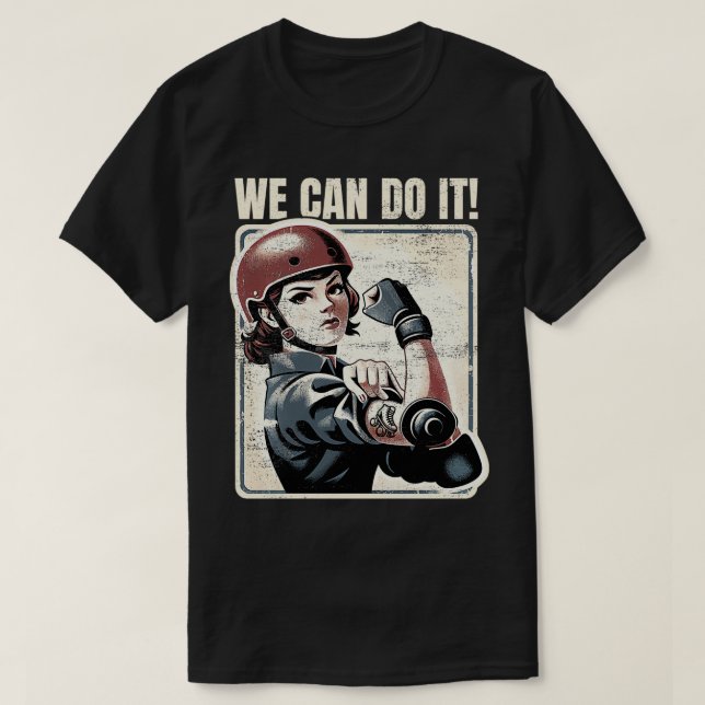 T-shirt Roller Derby Girls Can Do It Roller Derby 6 (Design devant)
