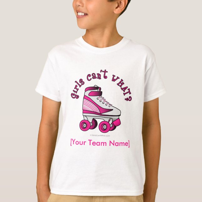 T-shirt Roller Derby Patinage - Rose (Devant)