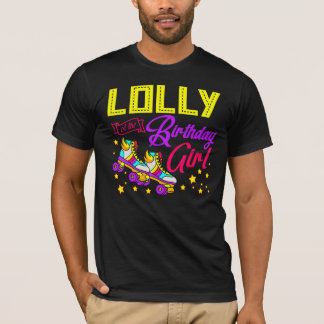 T-shirt Roller Patins Patinage Lolly De La Fille D'Anniver