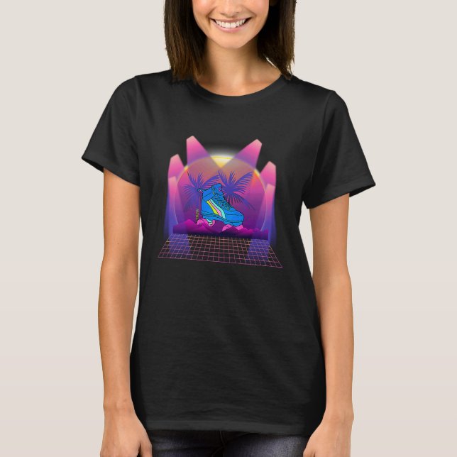 T-shirt Roller Skates Vaporwave 80's Disco 70's Roller Ska (Devant)