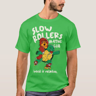 T-shirt Rollers Lents Club de Patinage Funny Turtle et Slo