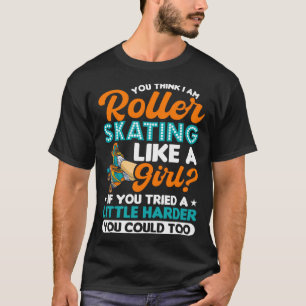 T-shirt Rollerskate Retro 90s Roller Skating Girl