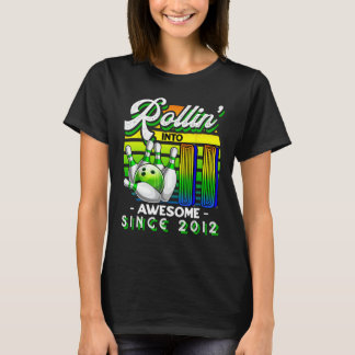 T-shirt Rollin' en 11 Awesome 2012 Retro Bowling 11th Bi
