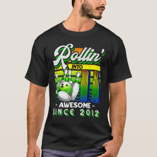 T-shirt Rollin' en 11 Awesome 2012 Retro Bowling 11th Bi