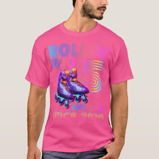 T-shirt Rollin Into 5 Patinoire à roulettes 5e anniversair