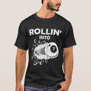 T-shirt Rollin Into 7 Billiards 7e Anniversaire Flaming Bi