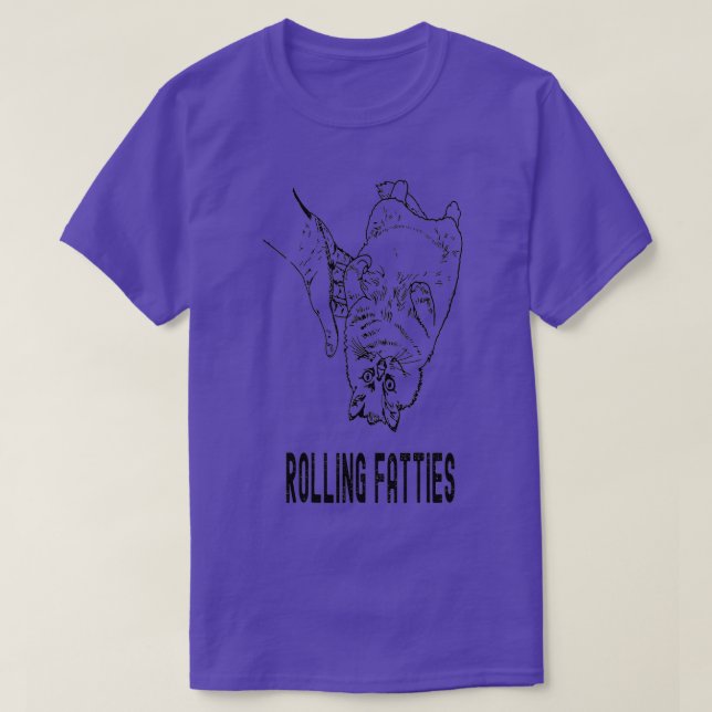 T-shirt Rolling Fatties Cat  (Design devant)