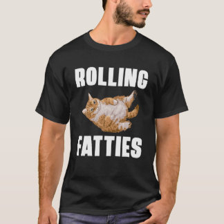 T-shirt Rolling Fatties Drôle Chat Retro Kitty Kitten Love