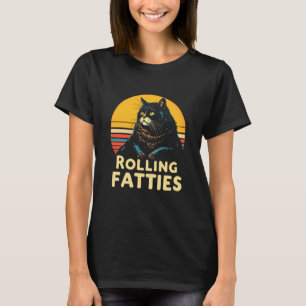T-shirt ROLLING FATTIES Humour Rétro sur les Chats