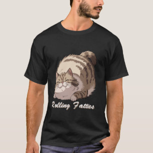 T-shirt Rolling Fatty Chat Mème Lazy Furry Kitty Humour Fu