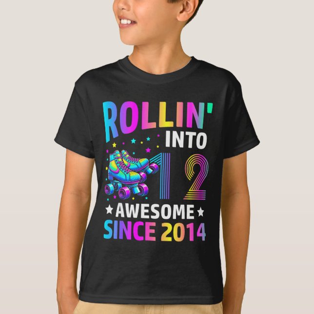 T-shirt Rolling Into 12 Years Old Skates 12th Birthday Gir (Devant)