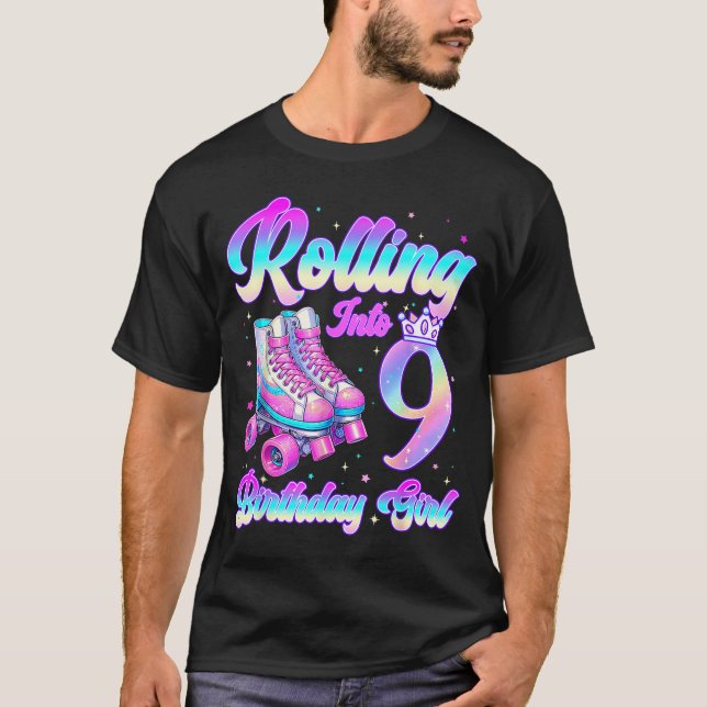T-shirt Rolling Into 9 Year Old Roller Skating 9th Birthda (Devant)