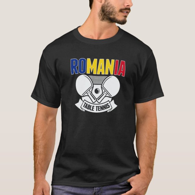 T-shirt Romania Ping Pong   Romanian Table Tennis Supporte (Devant)