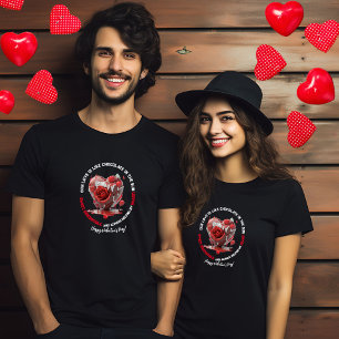 T-shirt Romantic Funny Red Melting Heart Saint Valentin