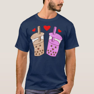 T-shirt Romantique Boba Bubble Kawaii Tea Graphic Premium