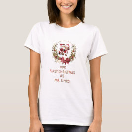 T-shirt Romantique Notre première couronne Poinsettia de N