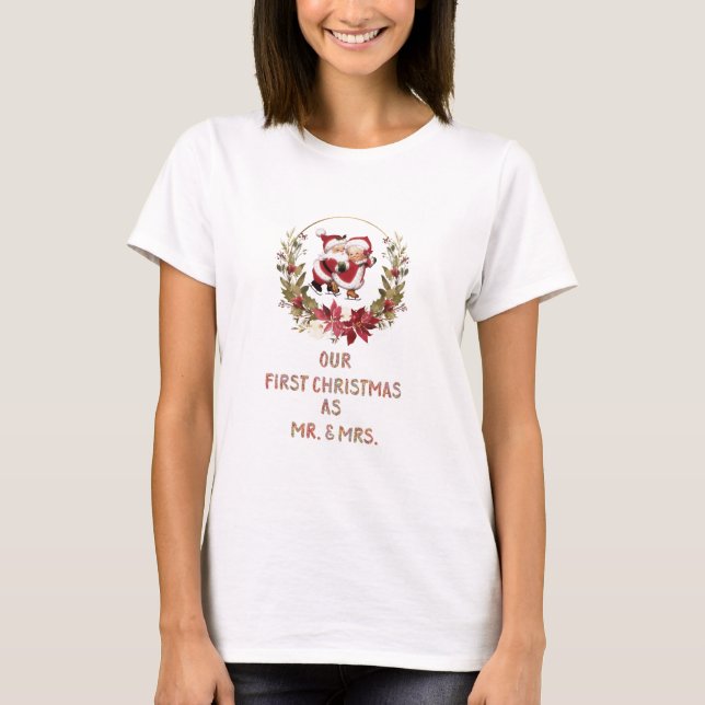 T-shirt Romantique Notre première couronne Poinsettia de N (Devant)