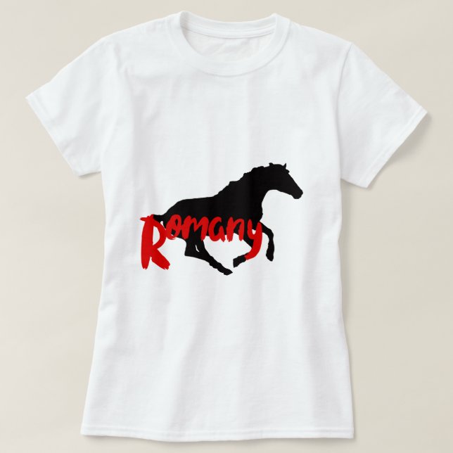 T-shirt Romany Gitan texte et cheval (Design devant)