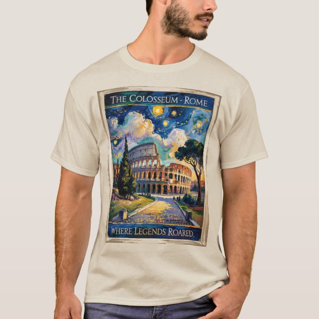T-shirt Rome Colisée Itlay Landmark Retro Van Gogh Art (Devant)