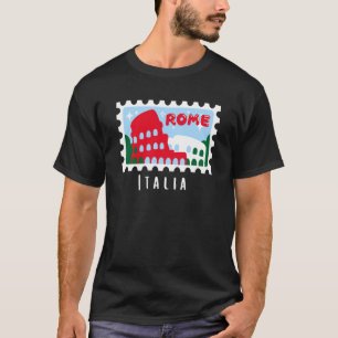 T-shirt Rome Italie Colisée Timbre Italophile Souvenir
