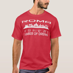 T-shirt Rome Skyline Silhouette Coordonnées GPS Italien