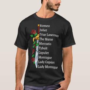 T-shirt Roméo et Juliette Cast de caractères