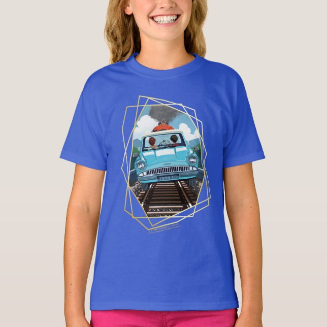 T-shirt Ron & HARRY POTTER™ en voiture volante vers HOGWAR (Devant)