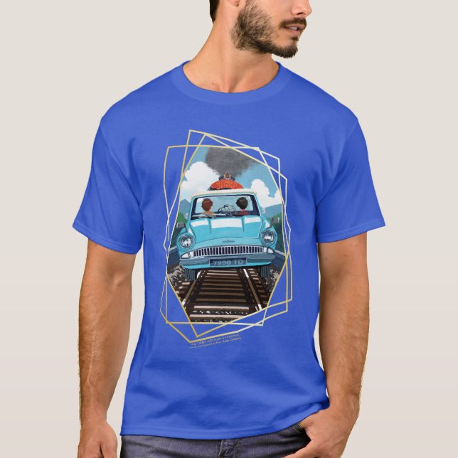 T-shirt Ron & HARRY POTTER™ en voiture volante vers HOGWAR (Devant)