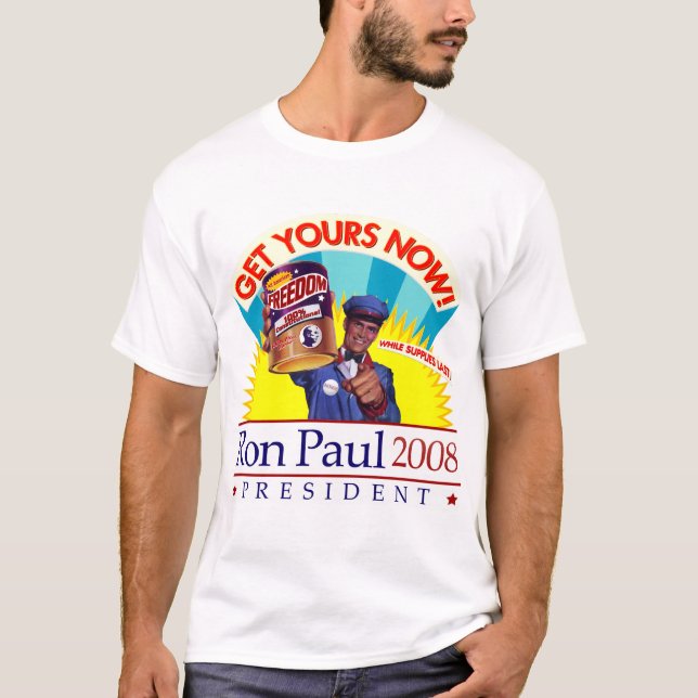 T-shirt Ron Paul "obtiennent votre liberté !" Rétro (Devant)