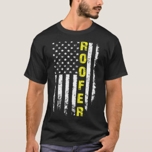 T-shirt Roofer Avec Drapeau Américain Toiture Drôle Drôle 