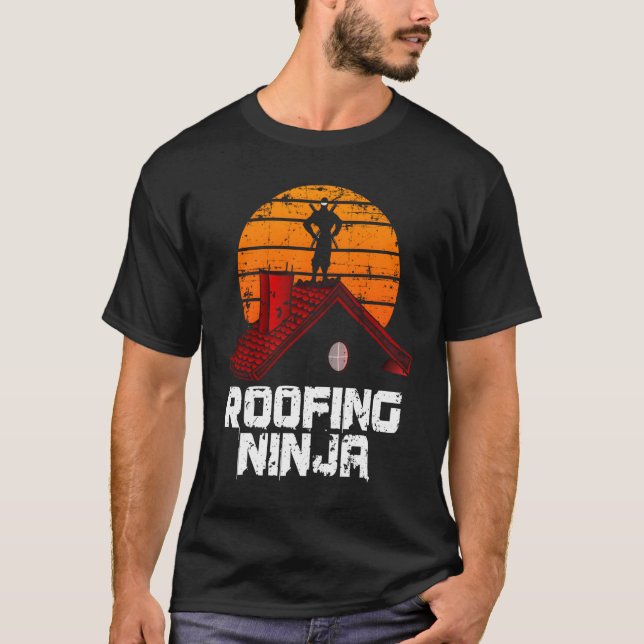 T-shirt Roofer Roofing Ninja Contractor (Devant)