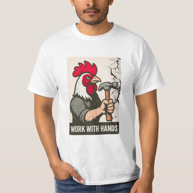 T-shirt Rooster Carpenter: Work With Hands on Unisex Camo  (Devant)
