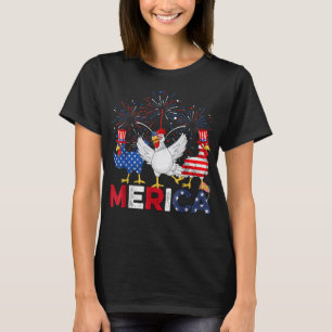 T-shirt Rooster cool portant des lunettes de soleil Poulet