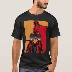 T-shirt Rooster cool portant lunettes de soleil Retro Vint