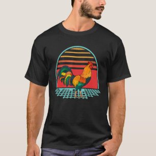 T-shirt Rooster cool porter lunettes de soleil rétro solei