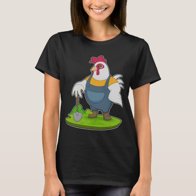 T-shirt Rooster Farmer Shovel (Devant)