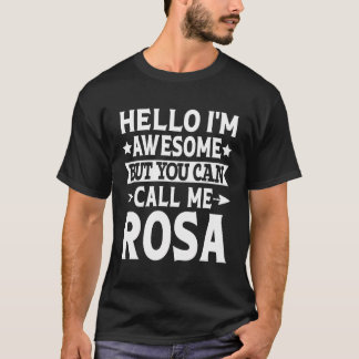 T-shirt Rosa Funny Fille Nom Bonjour Je Suis Génial Appele