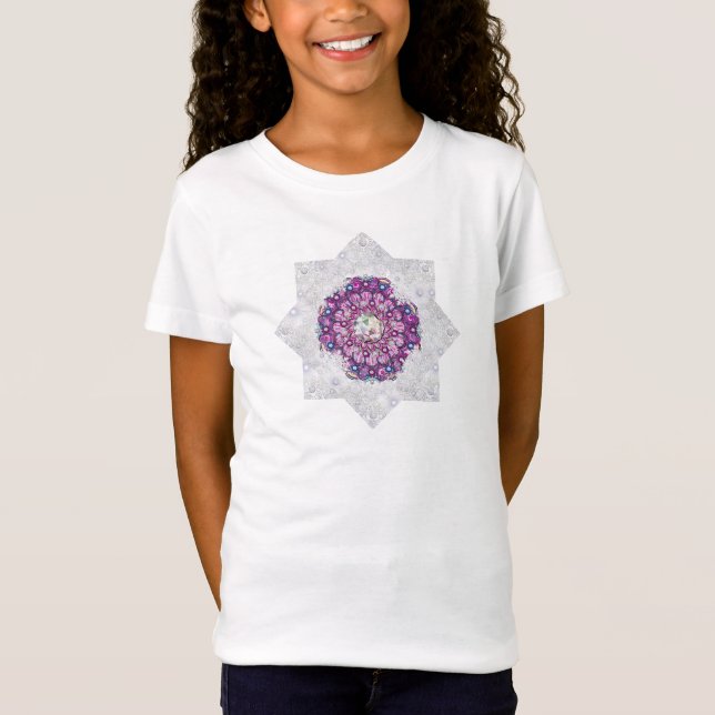 T-Shirt Rosace rouge cardinale et flocon de neige (Devant)
