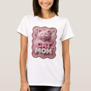 T-shirt rose accrocheur CAT MOM