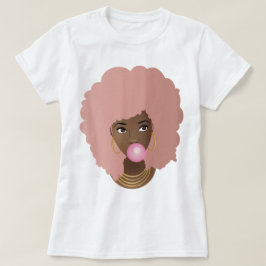 T-shirt rose Afro, T-shirt à bulle rose