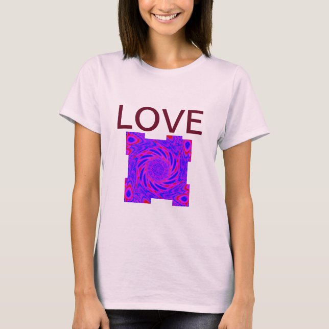 T-SHIRT ROSE AMOUR FEMMES (Devant)