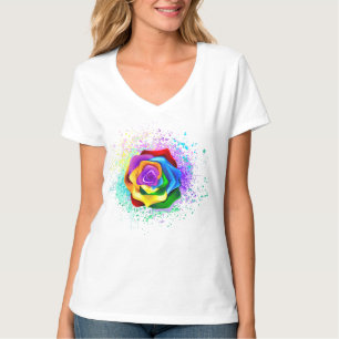 T-shirt Rose arc-en-ciel coloré