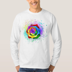 T-shirt Rose arc-en-ciel coloré