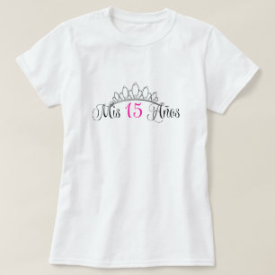 T-shirt Rose argenté de diadème de mis 15 Anos Quinceane