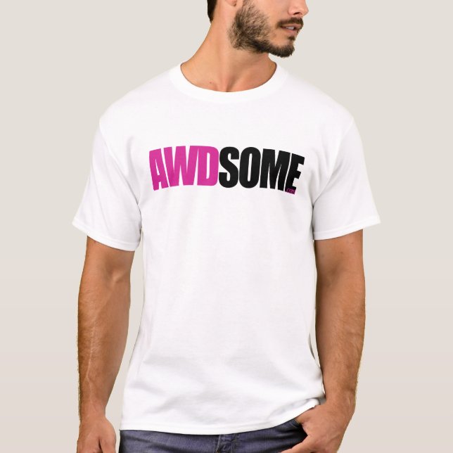 T-shirt rose awdsome logo1 (Devant)