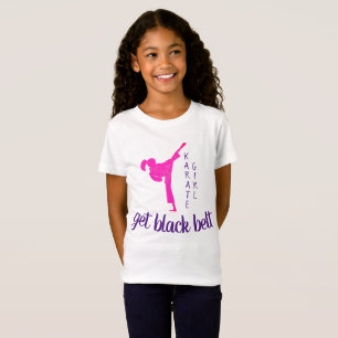 T-Shirt Rose blanc violet moderne Karate Arts martiaux