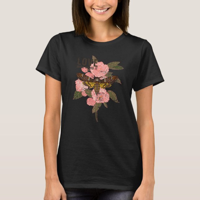 T-shirt Rose Butterfly Love Style Vogue (Devant)